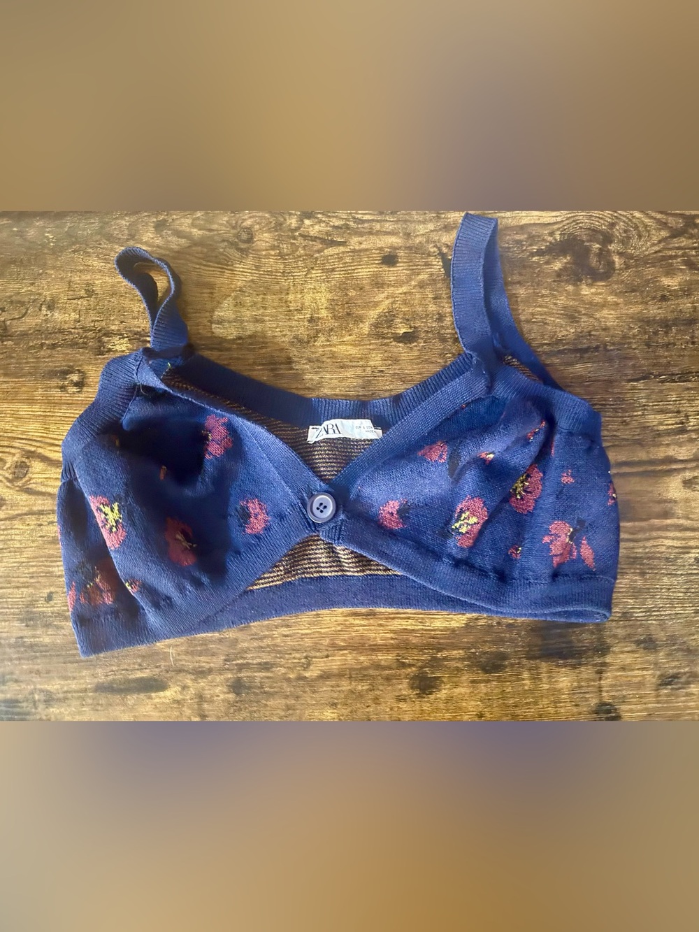 Adorable Zara Navy Knit Cardigan crop top